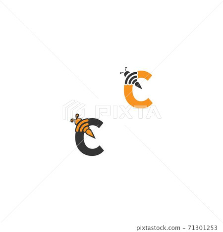 Letter C bee icon creative design logo Letter C bee icon creative design logo 71301253