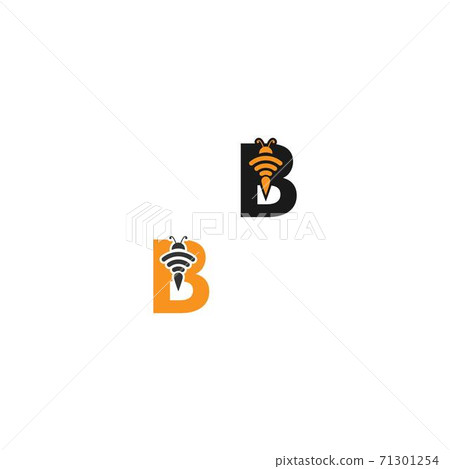 Letter B bee icon creative design logo Letter B bee icon creative design logo 71301254