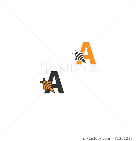 Letter A bee icon creative design logo Letter A bee icon creative design logo 71301255