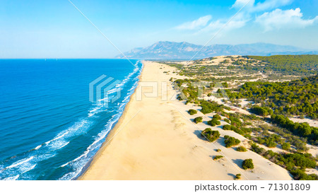 Aereal view of an untouched Patara Beach in Antalya,Turkey 71301809
