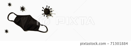 Mask with Covid-19 concept - flat lay 71301884