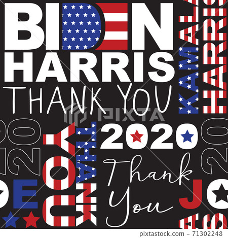 Biden Harris President Elect Thank You seamless vector pattern. Background American president Joe Biden Harris President Elect Thank You seamless vector pattern. Background American president Joe 71302248