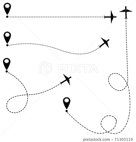 Plane and track icon on a white background Plane and track icon on a white background 71303119