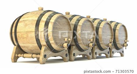 Wooden barrels 3D Wooden barrels 3D 71303570