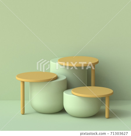 Abstract mock up three modern platforms 3D Abstract mock up three modern platforms 3D 71303627