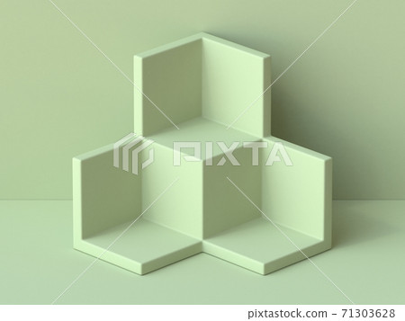 Abstract mock up cubes shelf 3D Abstract mock up cubes shelf 3D 71303628