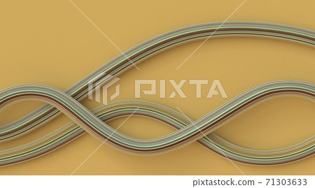 Abstract mock up three waving lines 3D 71303633