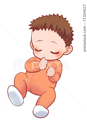 Illustration of sleeping baby Illustration of sleeping baby 71304027