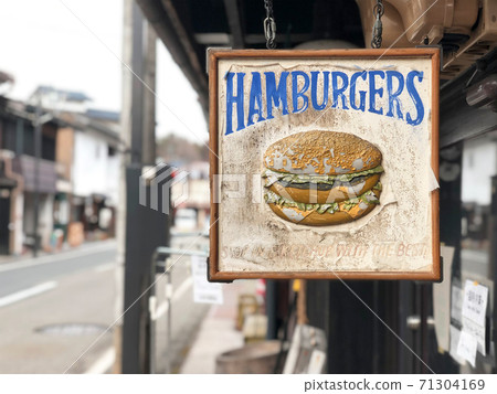 Vintage berger sign food and restaurant on the street 71304169