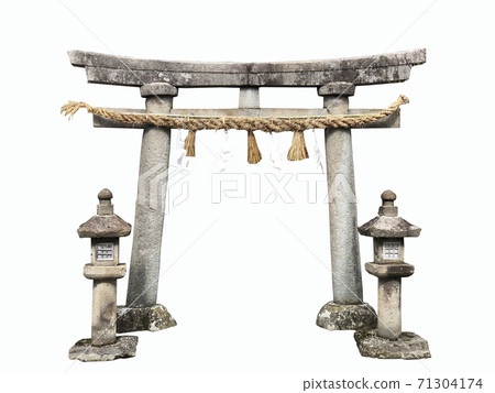 Shrine tori gate on white background 71304174