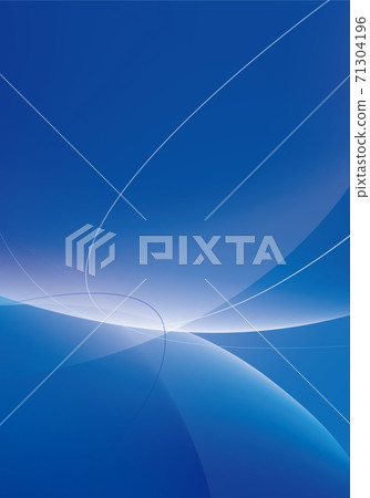 流動曲線/垂直位置的藍色漸變的抽象背景插圖 71304196