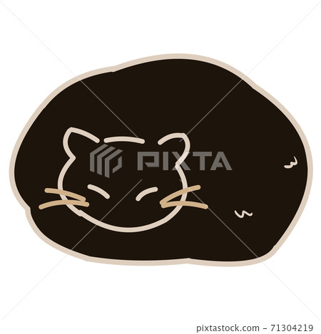 One curled black cat 71304219