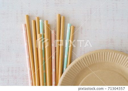 紙吸管,紙盤,生態圖像 紙吸管,紙盤,生態圖像 71304357