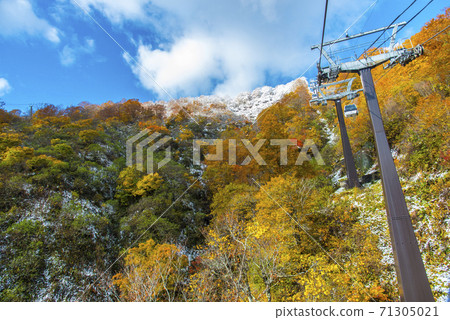 Hakuba Goryu Telecabin Gondola, First Snow and Autumn Leaves 71305021