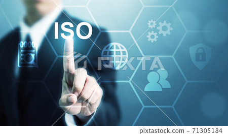 Concept of ISO standards quality control assurance warranty business technology 71305184
