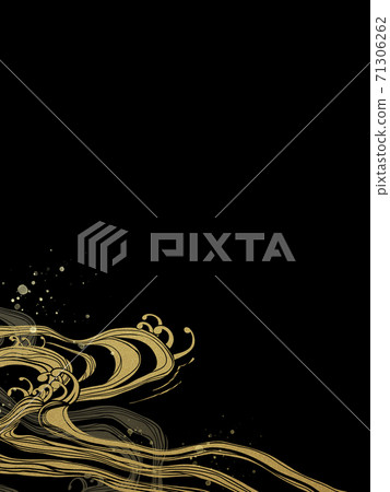 Japanese-style background that expresses waves-There are multiple variations 71306262
