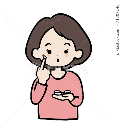 一個女人戴隱形眼鏡的插圖 71307146
