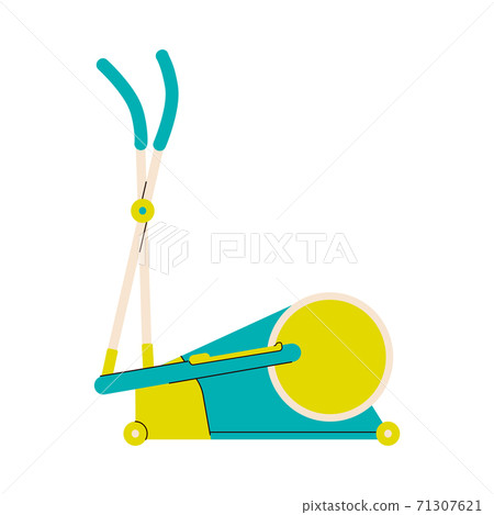 Cyclette or cycle trainer machine flat cartoon vector illustration isolated. Cyclette or cycle trainer machine flat cartoon vector illustration isolated. 71307621