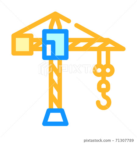 construction crane color icon vector isolated illustration 71307789