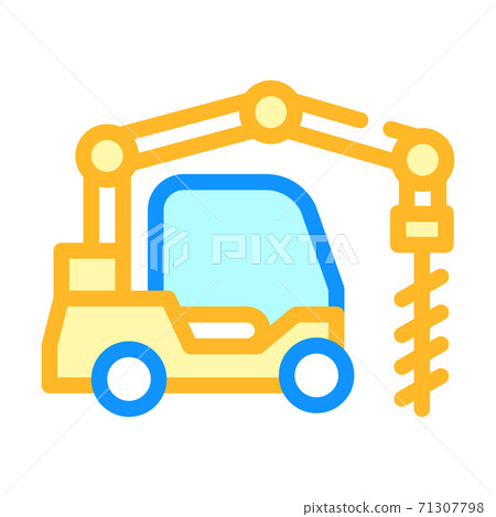 crane-boring machine color icon vector isolated illustration 71307798