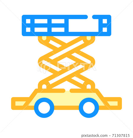 scissor lift color icon vector isolated illustration 71307815