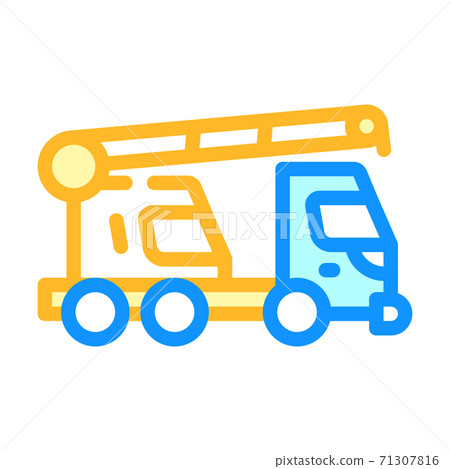 mobile crane color icon vector isolated illustration 71307816