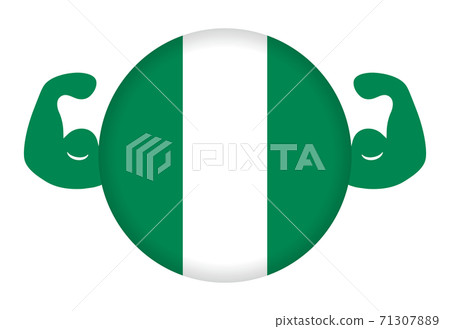 Image illustration of strong Nigeria (circular Nigerian flag and bicep) 71307889