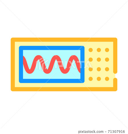 oscilloscope measuring equipment color icon vector illustration 71307916