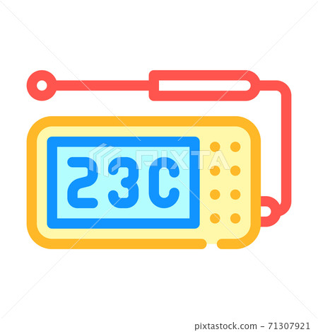 thermometer with probe measuring equipment color icon vector illustration 71307921