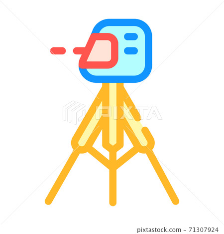 laser level measuring equipment color icon vector illustration 71307924