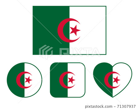 Variation set of the Algerian flag (with border) Variation set of the Algerian flag (with border) 71307937