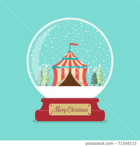 Circus tent in Merry christmas glass ball 71308513