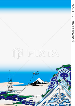 葛飾北齋圖像托托淺草本願寺明亮版垂直 71312597