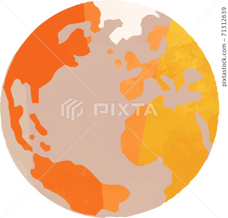 Earth World Map Spherical Watercolor Texture Illustration Earth World Map Spherical Watercolor Texture Illustration 71312639