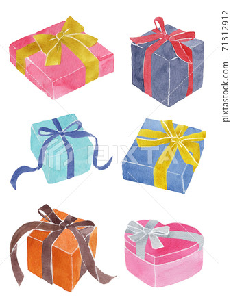 各種禮物盒水彩插圖 71312912