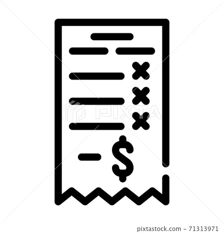 losing money receipt line icon vector illustration 71313971