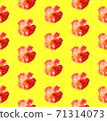 Seamless pattern with roses on a yellow background. 71314073