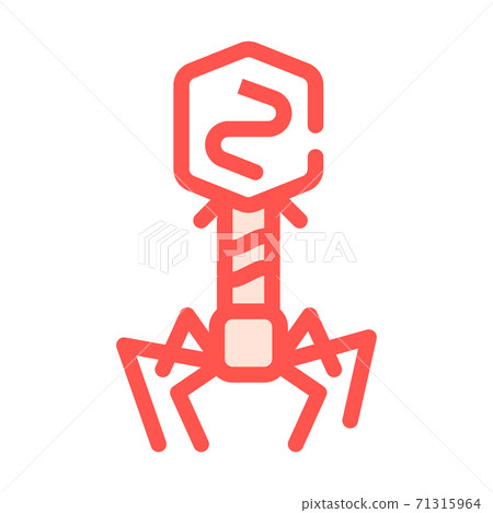 bacteriophage virus color icon vector isolated illustration 71315964
