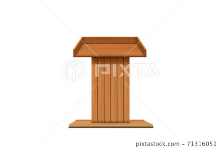wooden announcement podium in the white studio room 71316051