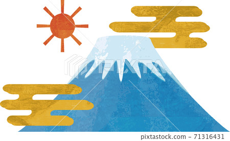 元旦新年富士山水彩插圖素材 71316431