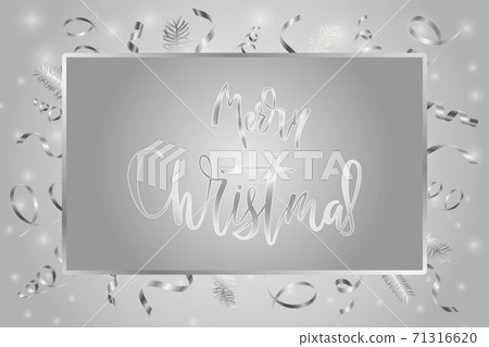 Greeting card with Merry Christmas calligraphy text 71316620
