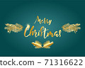 Greeting card with Merry Christmas calligraphy text 71316622