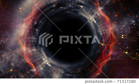 Digital future network connection. Technology illustration black hole tunnel. Wormhole cosmic energy 3d illustration. Warp travel futuristic galaxy nebula. 71317280