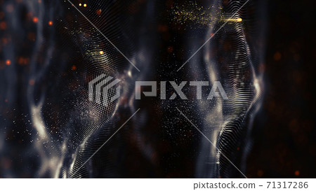 Data technology abstract futuristic illustration . Low poly shape with connecting dots and lines on dark background. 3D rendering . Big data visualization . Data technology abstract futuristic illustration . Low poly shape with connecting dots and lines on dark background. 3D rendering . Big data visualization . 71317286