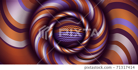 Flex illustration vector background. Curve art and warp pattern. Optical lines design. Stripes backdrop texture. Illusion effect, , striped distortion. Stripy element wallpaper, decorative ornate 71317414