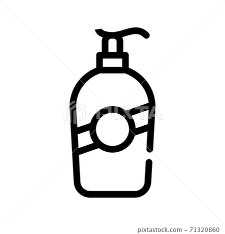 liquid soap bottle line icon vector illustration - Stock Illustration ...