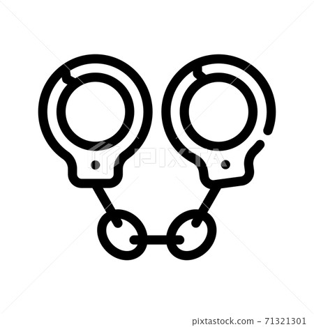 handcuffs police tool line icon vector illustration 71321301