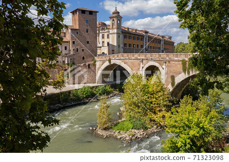 Pons Fabricius and Tiber Island in Rome Pons Fabricius and Tiber Island in Rome 71323098