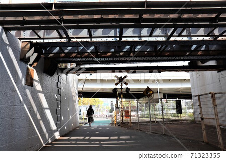 Mitsubishi dock railroad crossing Mitsubishi dock railroad crossing 71323355