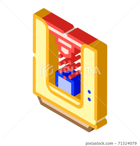 sandblasting chamber isometric icon vector isolated illustration 71324079